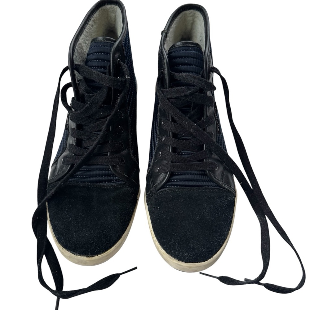 United Nude Quilted Leather High Top Sneakers Shearling Lined Black Size 44